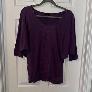 Banana Republic Purple Boxy 3/4 Sleeve Blouse